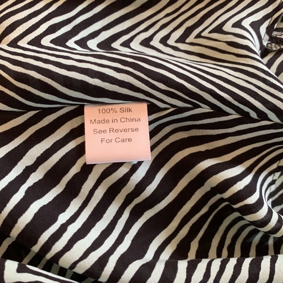 PARKER SILK COLD SHOULDER DOUBLE BELL SLEEVE MINI DRESS IN MINT ZEBRA PRINT SZ S - Picture 14 of 14